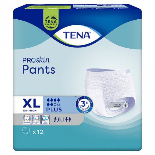 Tena Pants ProSkin, majtki chłonne, rozmiar XL, 120-160 cm, Plus, 12 sztuk
