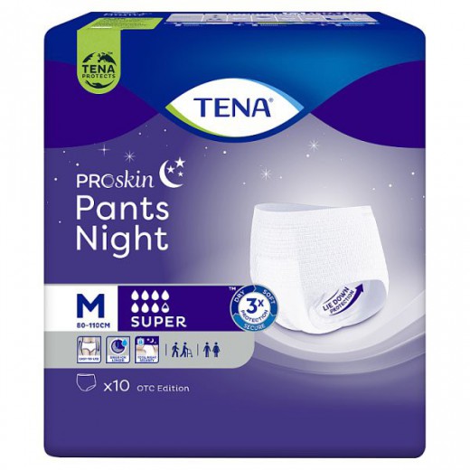 Tena Pants ProSkin Night, majtki chłonne OTC Edition, rozmiar M, Super, 10 sztuk