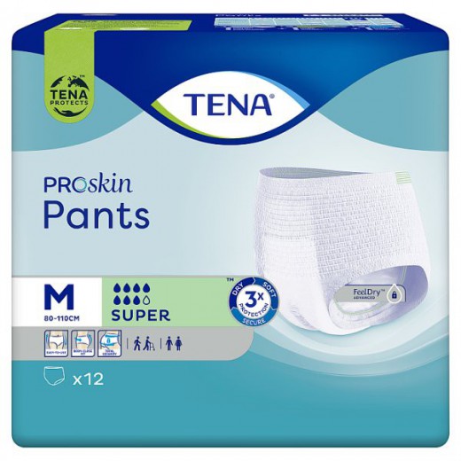 Tena Pants ProSkin, majtki chłonne, rozmiar M, 80-110 cm, Super, 12 sztuk