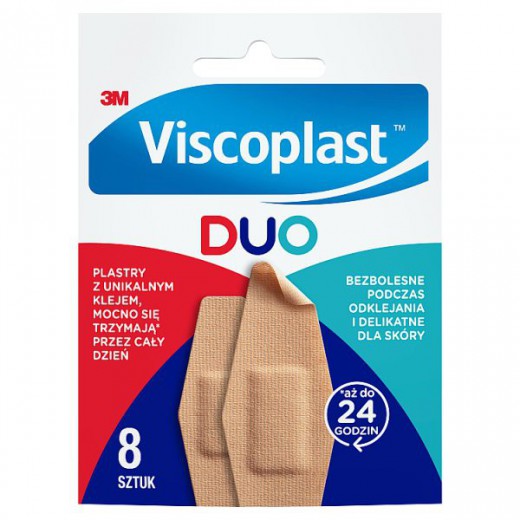 Viscoplast Duo, plastry elastyczne z opatrunkiem, wodoodporne, 8 sztuk