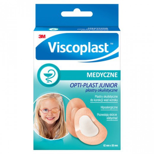 Plastry Viscoplast, Opti-plast Junior, okulistyczne, 62 mm x 50 mm, 10 sztuk
