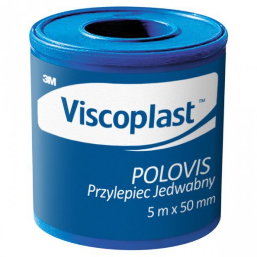 Viscoplast Polovis, przylepiec jedwabny, 5 m x 50 mm, 1 sztuka