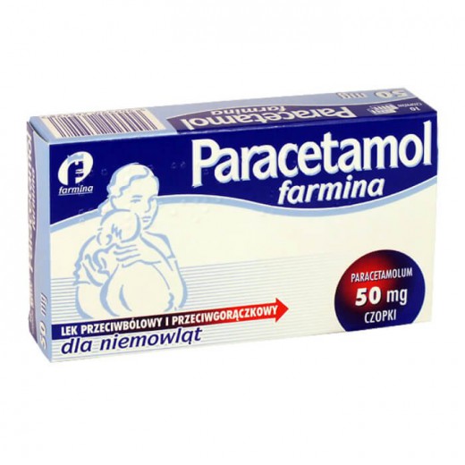 Paracetamol Farmina 50mg, czopki, 10 sztuk