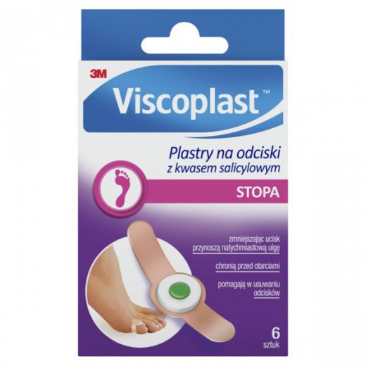 Plastry Viscoplast, na odciski z kwasem salicylowym, 6 sztuk