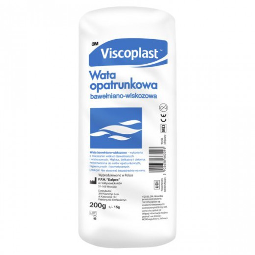 Viscoplast, wata opatrunkowa, bawełniano-wiskozowa, 200 g