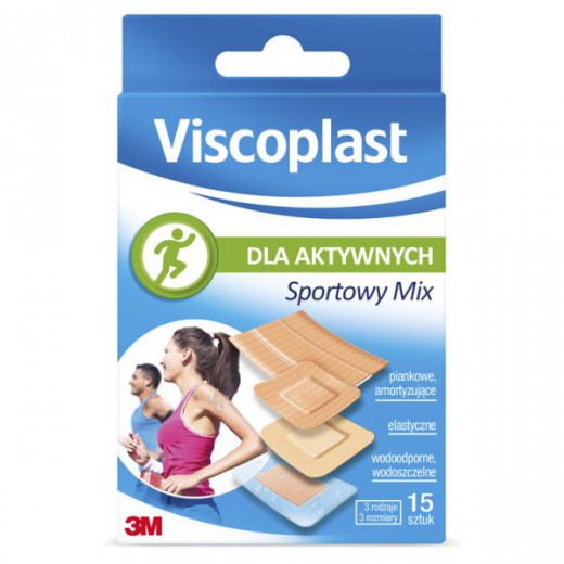 Plastry Viscoplast, Sportowy Mix, 15 sztuk