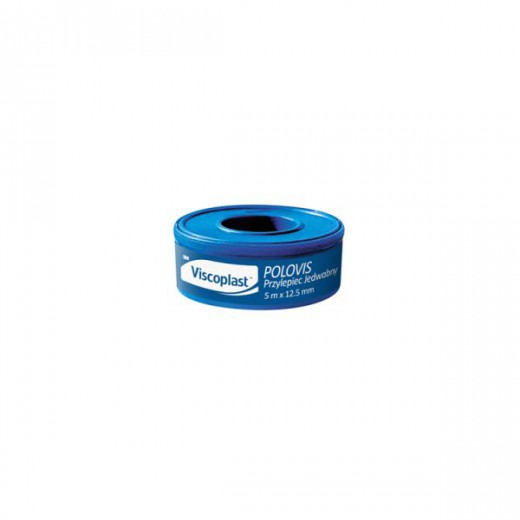 Viscoplast Polovis, przylepiec jedwabny, 5 m x 12,5 mm, 1 sztuka