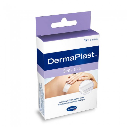 Plastry DERMAPLAST, Sensitive, do cięcia, 6cmx1m, 1 sztuka