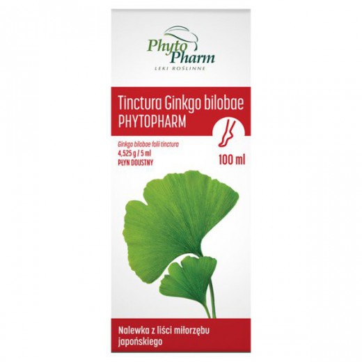 Tinctura Ginkgo Bilobae Phytopharm 4,525 g/ 5 ml, płyn doustny, 100 ml