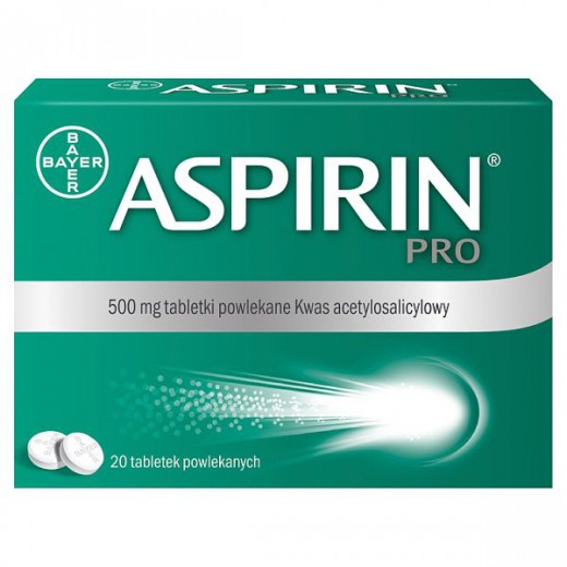 Aspirin Pro 500 mg, 20 tabletek powlekanych