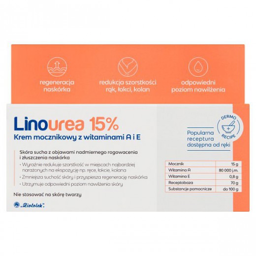 Linourea 15%, krem mocznikowy z witaminami A i E, 50 g