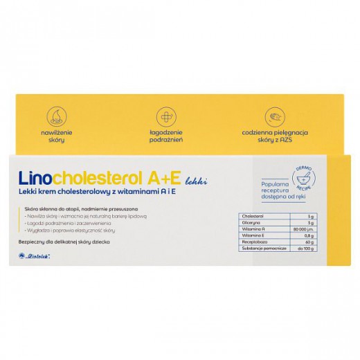 Linocholesterol A+E lekki, krem cholesterolowy z witaminami A i E, 80 g
