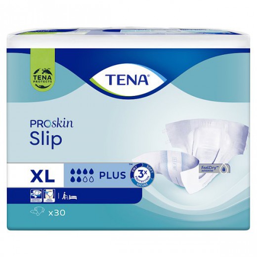 Tena Slip ProSkin, pieluchomajtki, rozmiar XL, Plus, 30 sztuk
