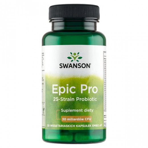 Swanson Epic Pro, 25 szczepów bakterii, 30 kapsułek