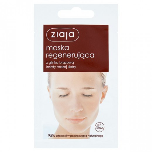 Ziaja, maska do twarzy, regenerująca z glinką brązową, 7 ml