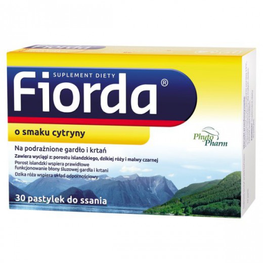 Fiorda, smak cytrynowy, 30 pastylek do ssania