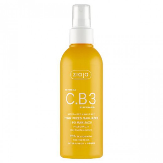 Ziaja Witamina C.B3 Niacynamid Naturalnie, tonik przed makijażem i po makijażu, 190ml