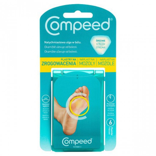 Compeed, plastry na zrogowacenia, hydrokoloidowe, średnie, 6 sztuk