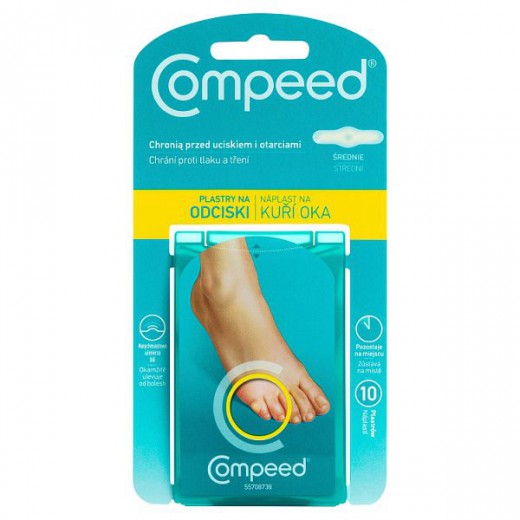 Compeed, plastry na odciski, hydrokoloidowe, średnie, 10 sztuk
