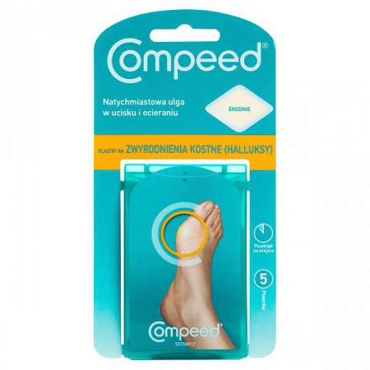 Compeed, plastry na halluksy, hydrokoloidowe, 5 sztuk