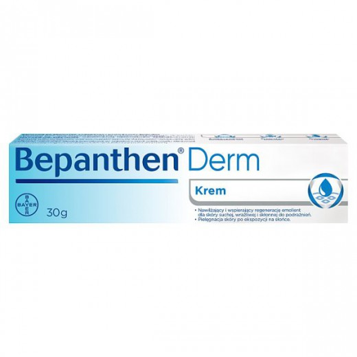 Bepanthen Derm Krem, specjalistyczny krem do ciała, skóra sucha, skłonna do podrażnień, od 1 dnia życia, 30 g