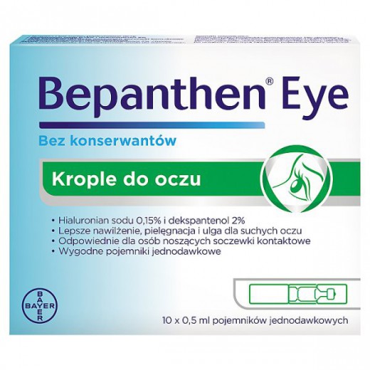 Bepanthen Eye, krople do oczu, 10 x 0,5 ml minimsy