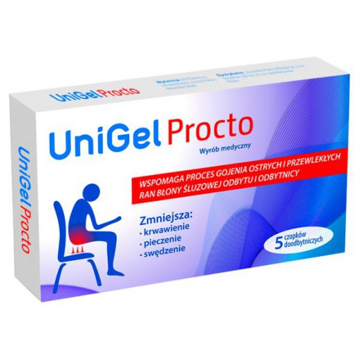 UniGel Procto, czopki doodbytnicze, 5 sztuk