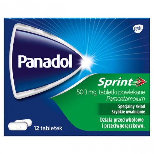 Panadol Sprint 500 mg, 12 tabletek powlekanych