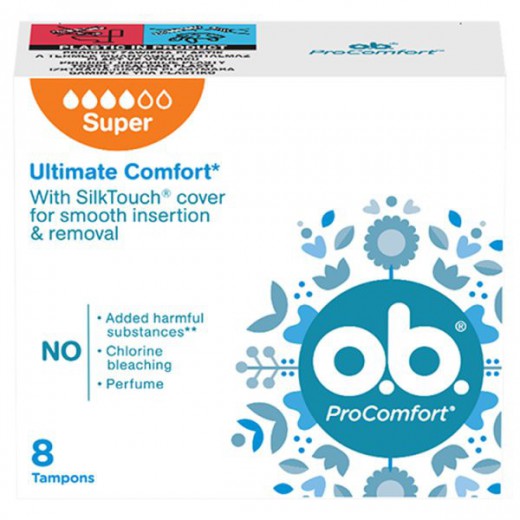 O.B. ProComfort, tampony higieniczne, Super, 8 sztuk