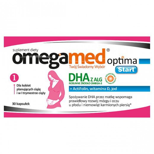 Omegamed Optima Start DHA z alg dla kobiet planujących ciążę i w pierwszych miesiącach ciąży, 30 kapsułek