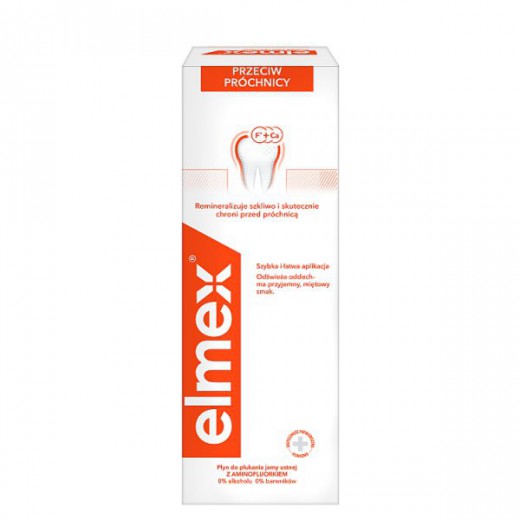 Elmex Przeciw Próchnicy, płyn do płukania jamy ustnej, 400 ml