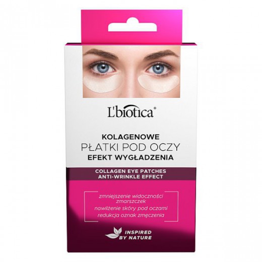 L'Biotica Home Spa, płatki kolagenowe pod oczy, wygładzanie zmarszczek, 3 x 2szt