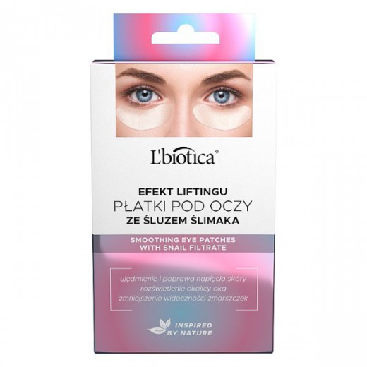 L'Biotica, płatki odmładzające pod oczy, ze śluzem ślimaka, 3 sztuki