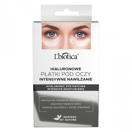 L'Biotica, płatki pod oczy hialuronowe, intensywne nawilżanie, 3 x 2 sztuki