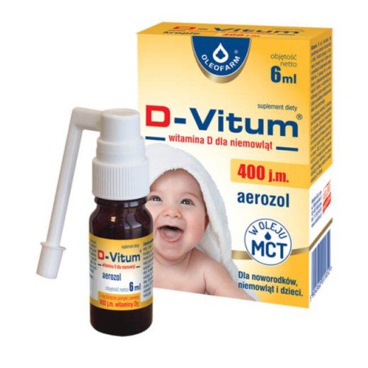 D-Vitum, witamina D dla niemowląt 400j.m., aerozol, 6ml