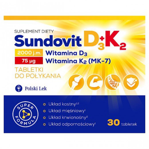 Sundovit D3+K2 30 tabletek