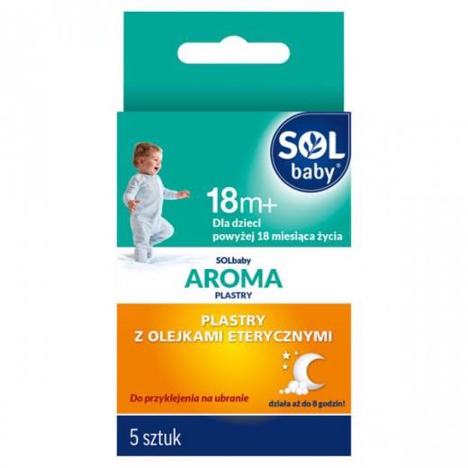 Solbaby Aroma, plastry z olejkami eterycznymi, dla dzieci po 18 miesiącu, 5 sztuk