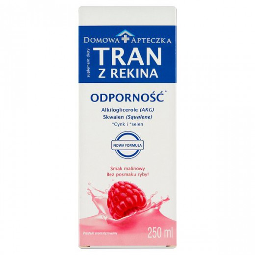 Domowa Apteczka, tran z rekina o smaku malinowym, 250ml