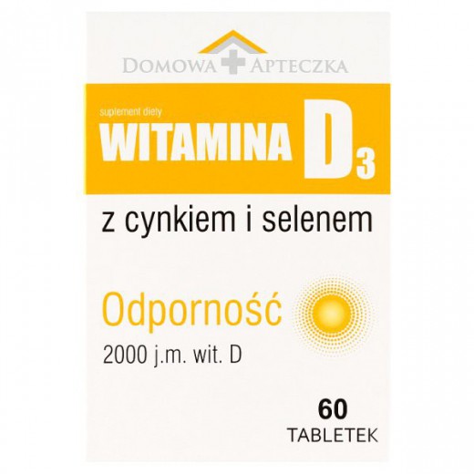 Domowa Apteczka, Witamina D3 z cynkiem i selenem, 60 tabletek
