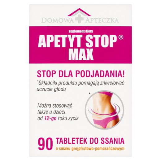 Apetyt Stop Max, smak grejfrutowo-pomarańczowy, 90 tabletek do ssania