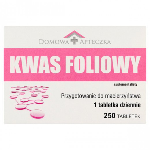 Kwas foliowy 400 µg, 250 tabletek