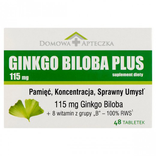 Ginkgo Biloba Plus 115 mg, 48 tabletek
