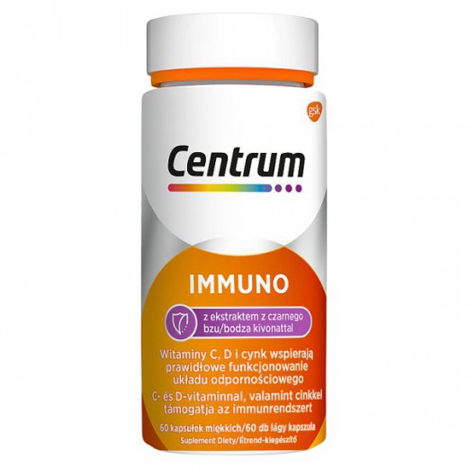Centrum Immuno z ekstraktem z czarnego bzu, 60 kapsułek miękkich
