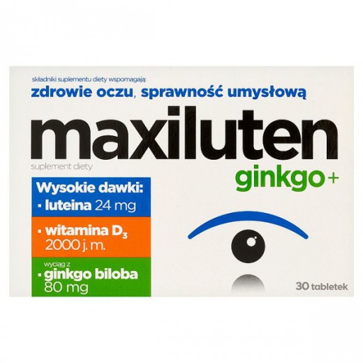 Maxiluten ginkgo+, 30 tabletek