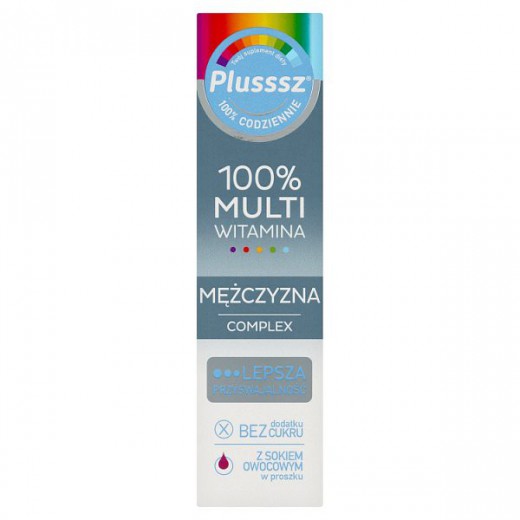 Plusssz Active 100% Multiwitamina Mężczyzna Complex, 20 tabletek musujących