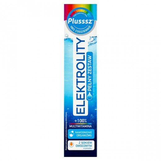 Plusssz Elektrolity + 100% Multiwitamina, smak ananas-mango, 24 tabletki musujące