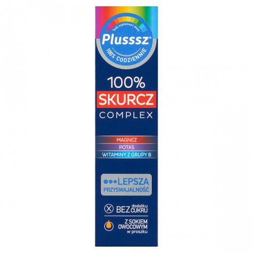 Plusssz 100% Skurcz Complex, smak pomarańczowo-grejpfrutowy, 20 tabletek musujących