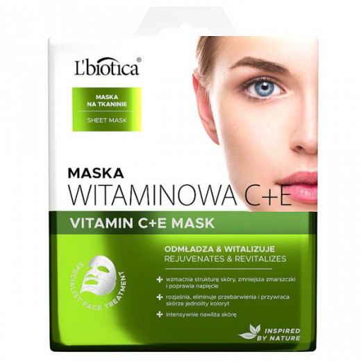 L'Biotica, maska witaminowa C+E, odmładza i witalizuje, 23ml