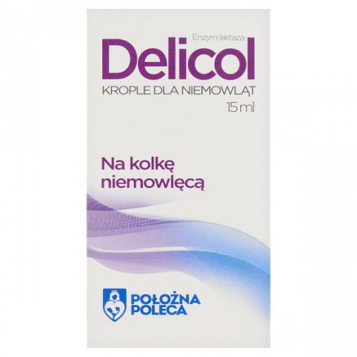 Delicol, enzym laktaza na kolkę niemowlęcą, krople, 15ml