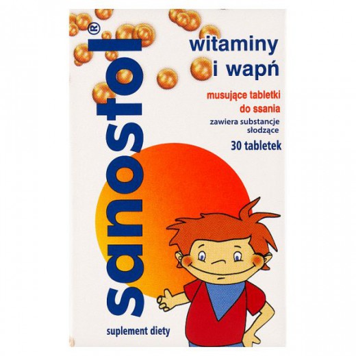 Sanostol, dla dzieci od 4 lat, 30 tabletek musujących do ssania